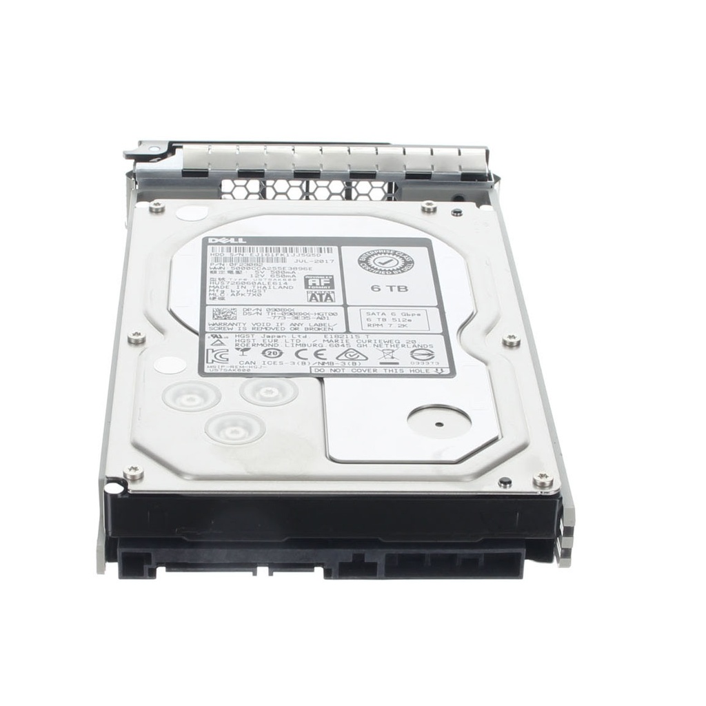 Dell HGST 3.5" 6TB 7.2K 6GBPS 512e SATA Hard Drive - 908XX HUS726060ALE614