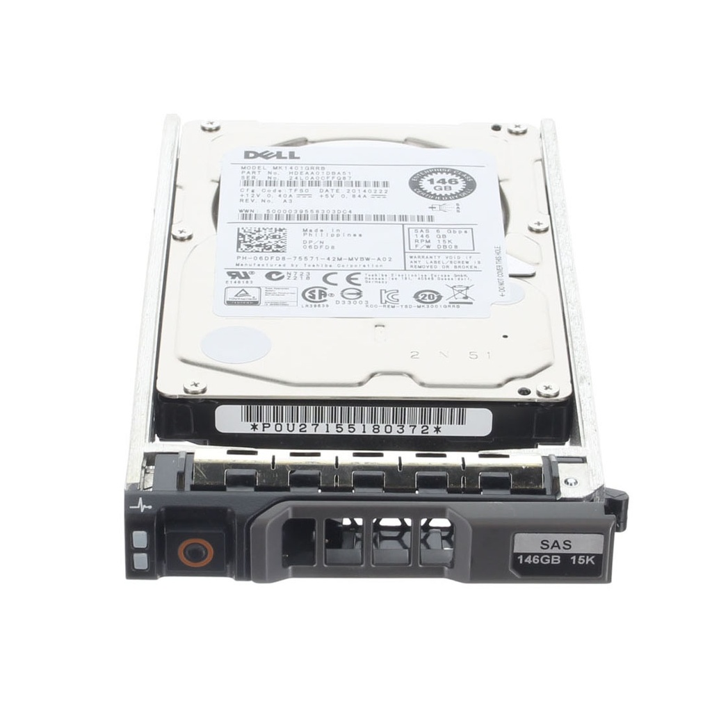Dell Toshiba 2.5" 146GB 15K 6GBPS SAS Hard Drive - 6DFD8 MK1401GRRB