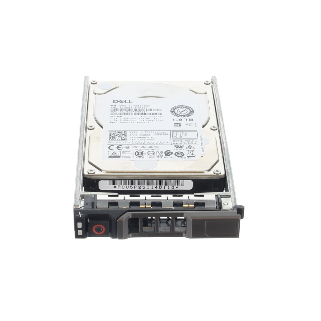 Dell Toshiba 2.5" 1.8TB 10K 12GBPS SAS Hard Drive - 0WRRF AL15SEB18EQY